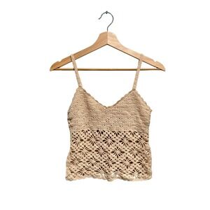 Y2K Charlotte Russe Crochet Floral Cami Top Boho Size M